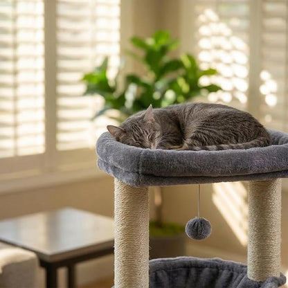 ROYPET Fashion Design 43.3" Cat Trees with Cat Houses,Grey