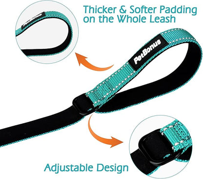 PetBonus Dog Leash Wrist Strap, Safety Strap for Retractable Leash, Lockable Reflective Short Dog Walking Lead with Adjustable Soft Padded Handle, Extra Layer Security for Pet Stroller (Turquoise）