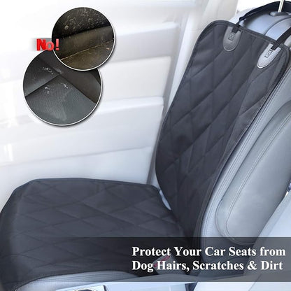 VIVAGLORY Dog Seat Covers + Front Dog Car Seat Cover, No-Skirt Design Anti-Slip Backing