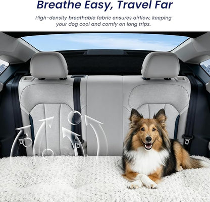3.5" Thick Deluxe Plush Dog Bed Mat for Car, Comfy Dog Seat Cover, Pet Bed & Seat Cover Protector, Washable & Anti-Slip Travel Pet Mat, Fit for Backseat Extenders of Cars Trucks SUVs, 54" x 25”