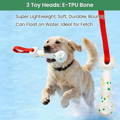 Bungee Dog Toy for Puppy Small Medium Dogs, Indoor Spring Pole Hang Over Door Frame, Outdoor Tether Rope for Yard Tree, Interactive Tug of War Pull Toy for Self Play Training Exercise