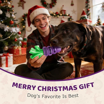 Indestructible Dog Toys for Aggressive Chewers: Heavy Duty Milk-Flavored Chew Toy for Medium & Large Dogs 20–70 lb, Dental Teeth Cleaning, Long-Lasting Enrichment Toys(Purple)
