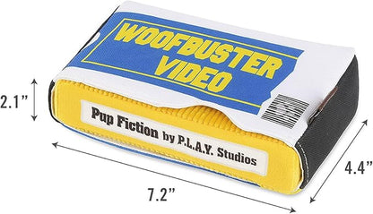 P.L.A.Y. Cute Plush Dog Toys - 1990s Classics Themed Durable Squeaker Crinkle Chew Toy, Great for Puppies & Small, Medium, Large Dogs - Machine Washable, Recycled Materials (Woofbuster Video Tape)