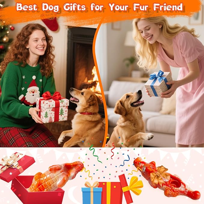 Dog Toy for Aggressive Chewers:Tough Almost Indestructible Chew Toys for Medium & Large Breeds,Treat Dispensing Dog Puzzle Toy Reduce Pet Anxiety and Boredom to Keep Them Busy,Milk Flavored
