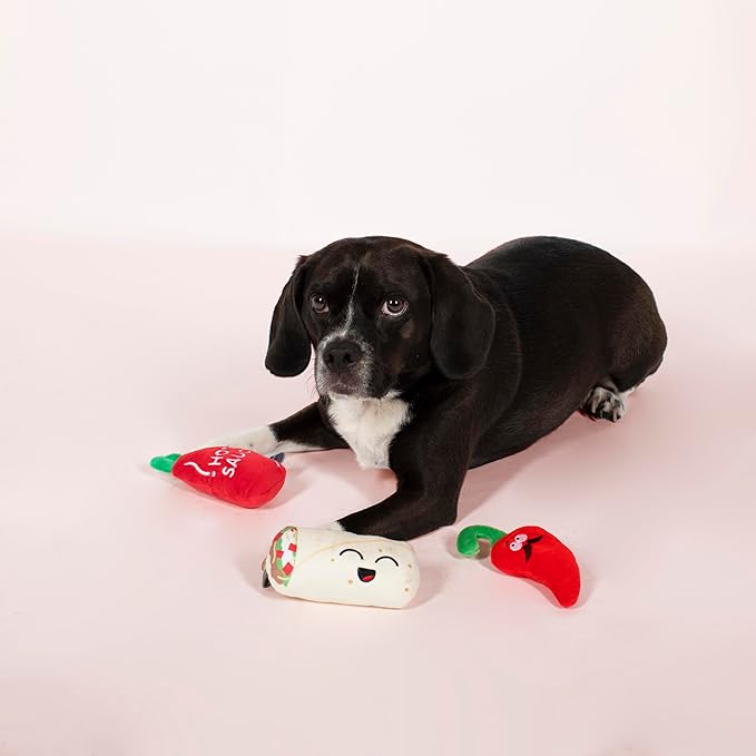 Fringe Studio, Hot & Spicy Small Plush Dog Toy 3PCS Set, PetShop Collection (289435)