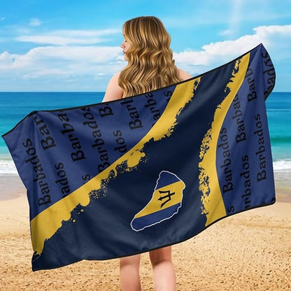 SEANATIVE Seat Cover Towel, Sweat Carseat Protector, Flag of Barbados Car Towel Cushion Cover Perfect for Car Truck SUV Seat, Great for Surfing Yoga Gym Workout