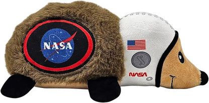 NASA Plush Hedgehog Toy for Dogs & Cats, Cool Soft Pet Toy for Fun and Interactive Play, Dog Chew Toy with Squeaker