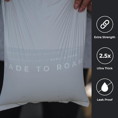 MADE TO ROAM On Dooty Bags - Plant Based Dog Poop Bag Rolls, Extra Thick, Leak Proof, Unscented Dog Waste Bags (Set of 3 Boxes, 270 Bags Total) - Washington Rain