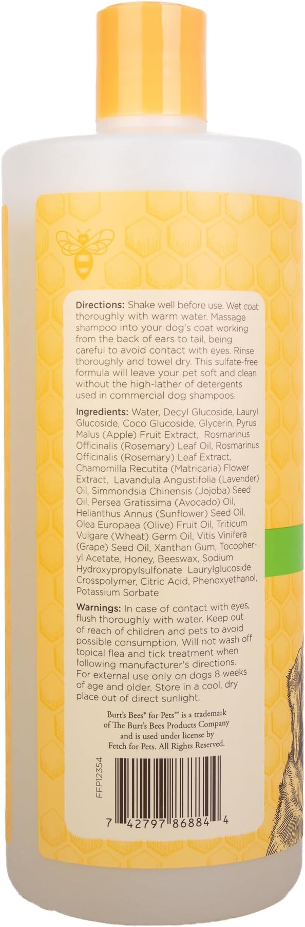 Burt's Bees Dog Shampoo & Conditioner - A Gentle Oatmeal Shampoo for Dogs with Itchy & Dry Skin, Deodorizing Pet Wash for Smelly Pets, Puppy Supplies - 32 oz