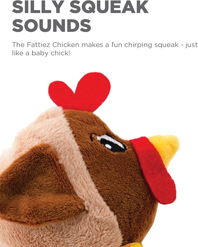 Outward Hound Fattiez Chicken Plush Squeaky Dog Toy, XS