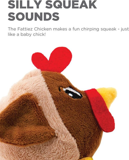 Outward Hound Fattiez Chicken Plush Squeaky Dog Toy, XS