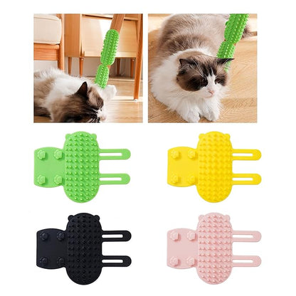 Groomer Brush,Grooming Brush for Cats Scratch Massage Brush Cats Self Groomer Scratcher Comb Cats Corner Groomer for Cats Soothing Rel
