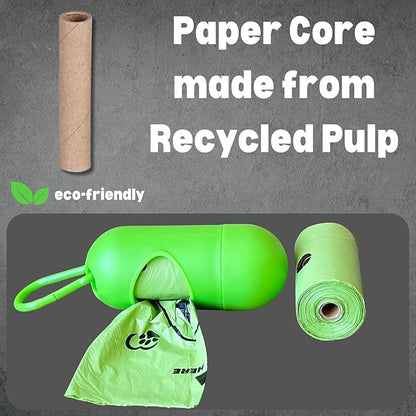 Doggy Poop Bags Biodegradable with Dispenser (1440 Bags) Eco-friendly Dog Waste Pickup Bags Landfill-friendly Refill Rolls Cat Waste Bags (Green, 72 Rolls, Unscented)