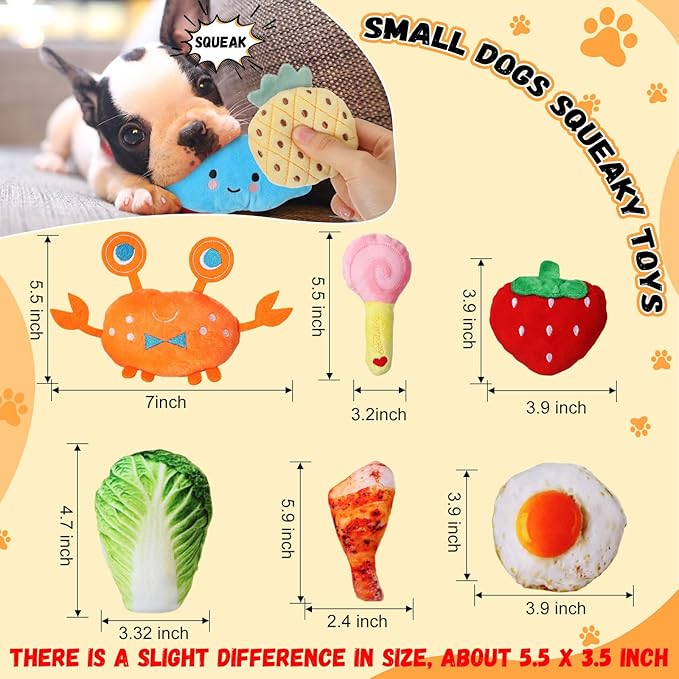 Libima 120 Pack Small Squeaky Dog Toys Bulk for Puppy Small Dogs Pets Cute Plush Stuffed Dog Toys Bundle Soft Pet Toys for Chewing and Teething, 120 Styles