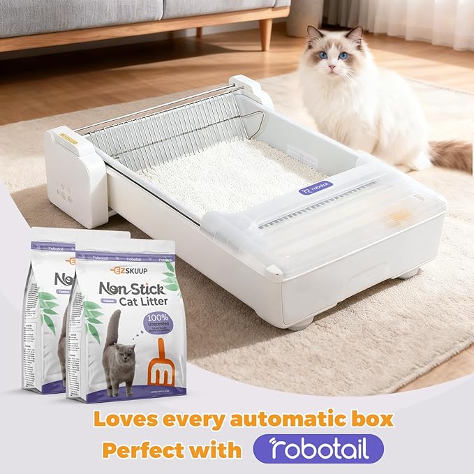 Premium Cat Litter, Non-Stick Strong Clumping Cat Litter, 100% Natural Cassava Kitty Litter, Multi-Cat/Unscented Dust-Free/Odor Control/Ultra Absorbent/Less Scattering - 18 lbs - 2 Pack