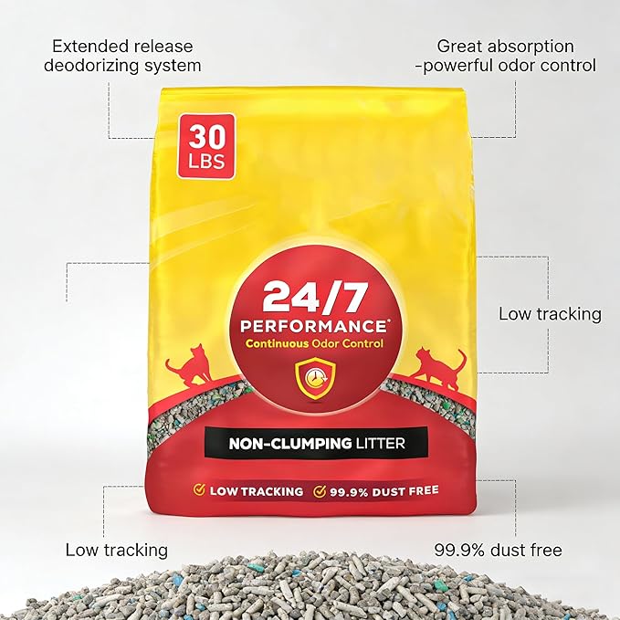 Clumping Cat Litter Odor Control, 24/7 Performance Multi Cat Litter - 30 lb. Bag