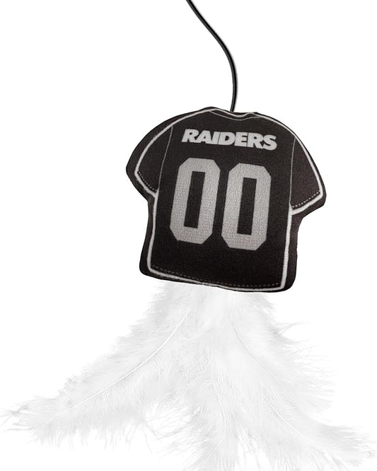 NFL LAS Vegas Raiders Team Jersey Wand with CAT NIP, Cat Toy Jersey Shaped Plush Teaser Toy for Cats & Kittens - Interactive Pet Toy for Play & Exercise