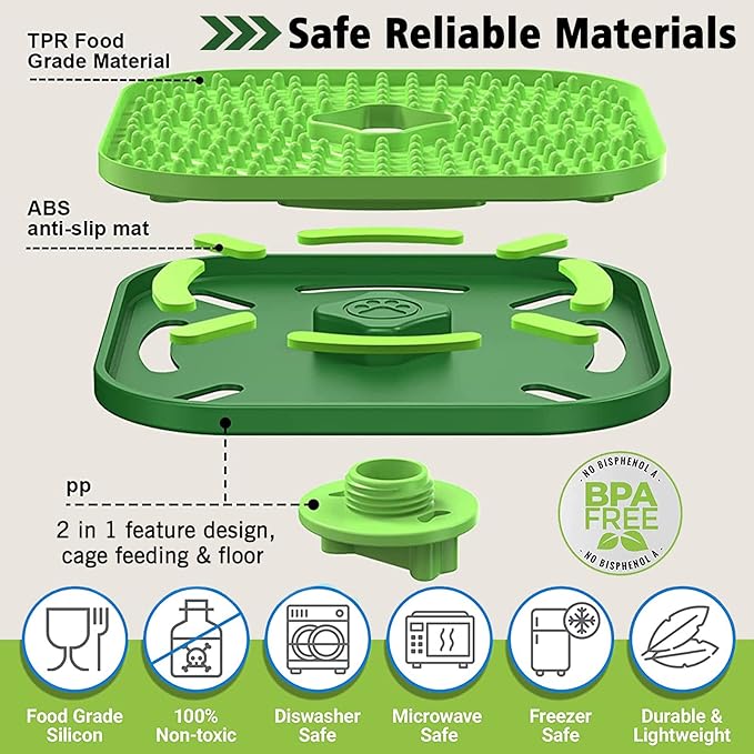 Licking Mat for Dogs Crate, 7.1" Large Dog Crate Lick Pads Slow Feeder, Lick Pad Crate Training Toy Crate Lick Mat, Suitable Peanut Butter, Yogurt, etc, for Boredom & Anxiety Relief Licking Pad
