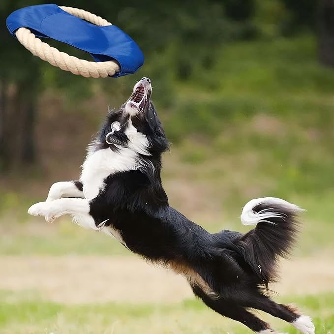 6 Pack Dog Rope Toys for Small Medium Large Breed, Tough Chew Rope Tug Toy for Dogs, Flying Disc Fetch Toy Dog Rope Ball, Interactive Toy for Boredom, Puppy Teeth Cleaning