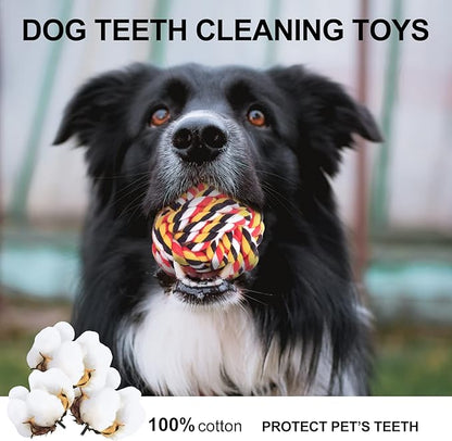 6 Pack Dog Chew Toys for Aggressive Chewers Large Breed, XL Cotton Dog Rope Balls, Indestructible Dog Toys with Tough Twisted for Large Medium Dogs, Dental Teething Ball for Puppy Small Dogs