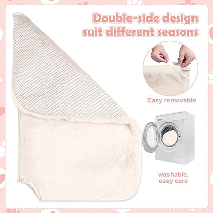 2 Pack Cat Window Perch,Cat Window Hammock Cordless Foldable Window Bed with 4 Large Strong Suction Cup,Reversible Cushion Cover,Metal Frame Easy to Adjust Window Seat Holds up to 40lbs(Beige