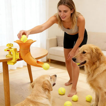 Tennis Ball for Dogs, Automatic Long Distance Non-Slip and Adjustable, Indoor Ball | For Home Garden Patio Park and Outdoor Play Areas