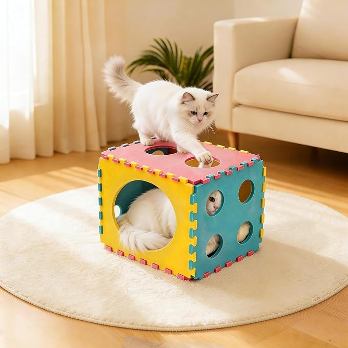 41 Pcs Interactive Cat Toys for Indoor Cats, Kitten Toys with Soft Pillow, Catnip Toys, Chew Rope, Feather Wand, Springs and Balls for Indoor Kittens