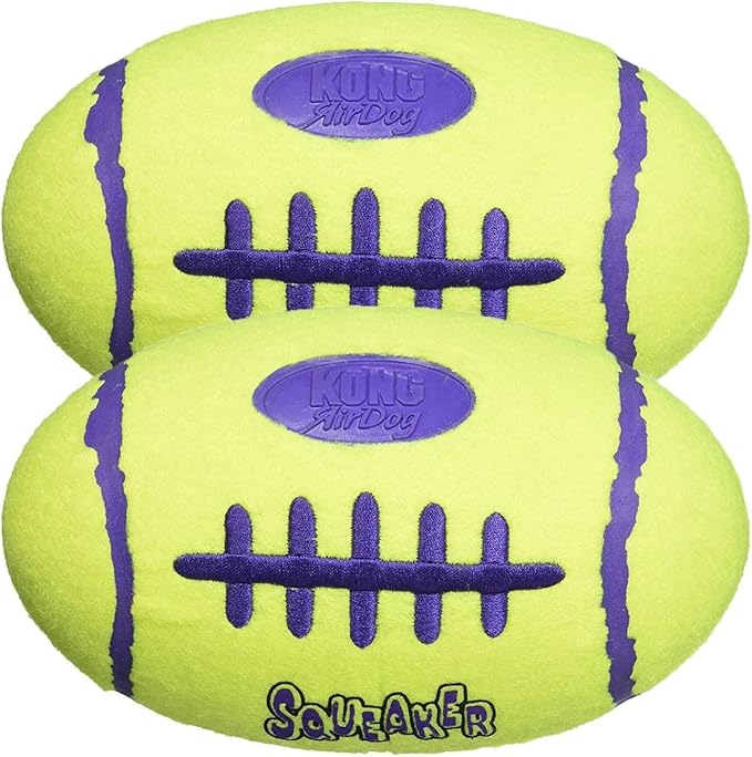 Kong Air Squeaker Football Dog Toy [Set of 2] Size: Medium