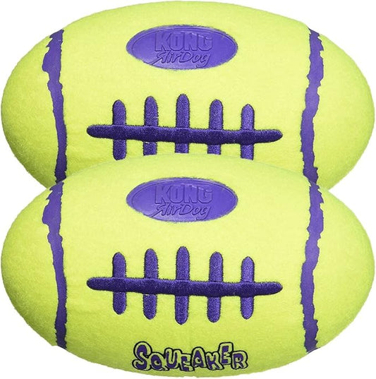 Kong Air Squeaker Football Dog Toy [Set of 2] Size: Medium