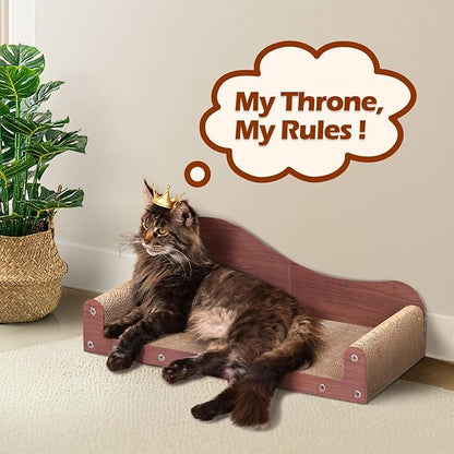 ComSaf 26.4" Large Cat Scratcher Bed, Cat Scratching Board, Durable Cardboard for Indoor Use, Extra Large Couch with Scratch Pad - Sofa Lounge