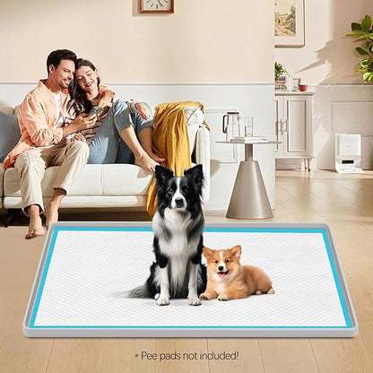 Pee Pad Holder for Dogs, 24" x 17" Silicone Pee Tray Mat High Edge, Leak-Proof, No Spill Pet Pad Holder for Puppy, Cat, Rabbit, Training Pads for Floor Protection, No Pee Pads