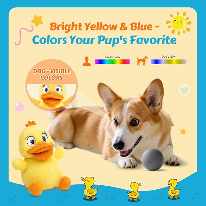 Squeaky Duck Dog Toy – Plush Chew Toy with 2 Squeakers & Crinkle Wings for Small and Medium Dogs – Soft Puppy Toy for Boredom & Indoor Play
