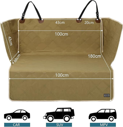 Petsfit SUV Cargo Liner for Dogs, Water-Resistant Scratchproof Dog Cover for Car with Side Flap, Durable Washable Dog Trunk Cover for SUV Against Dirt and Pet Hair, Large Size Universal Fit, Khaki