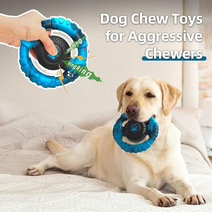 Tough Dog Toys for Aggressive Chewers, Indestructible Dog Toy for Large Dogs, Nylon Chew Toys for Medium Large Breed, Interactive Dog Toys to Keep Them Busy, Dog Birthday