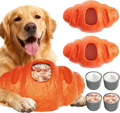 2 pcs Aggressive Chew Toys for Large Dogs, Anxiety Relief for Dogs Toy, Dog Frozen Treat Toy, Indestructible Chew Toys for National Pet Day Gifts Peanut Butter Reduces Anxiety