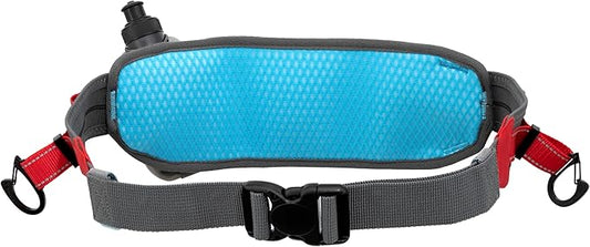 Kurgo On Trail Running Belt - Hands Free Running Belt for Dogs - Adjustable Dog Running Belt - Reflective Jogging Gear - Quick Access Pouch - BPA Free Water Bottle - Red/Blue/Gray