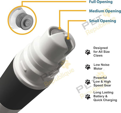 Pet Republique Dog Nail Grinder and Nail Clippers Series Size Option Dogs: Small, Medium, Large Dogs – Dog Claw Trimmer Kit (Clippers+Grinder, Large)