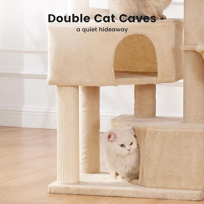 Gardner Pet 41" Cat Tree for Large Cats, Heavy Duty Cat Trees Tower with 3.2in Posts & Washable Top Perches & Replaceable Natural Sisal