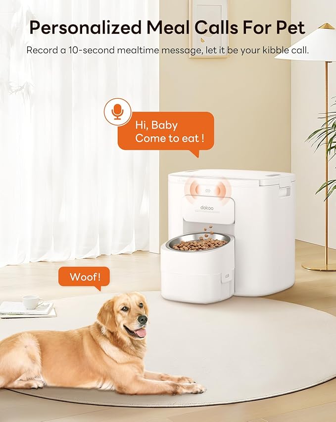 Automatic Dog Feeder for Large Breed, 15L/ 63Cups Vacuum-Sealed Timed Auto Pet Feeder 100% Fresh Airtight, Anti-Clog Pet Food Dispenser for 2-22mm Kibble, Portion Control, Voice Record, Dual Power