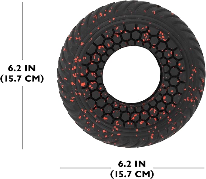 Chew King by Mammoth Supreme Rubber Ring Dog Toy, Durable Heavy-Duty Chew Toy for Aggressive Chewers, Thick Treaded Ring for Power Chewing & Interactive Play, Medium 6.2"