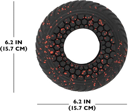 Chew King by Mammoth Supreme Rubber Ring Dog Toy, Durable Heavy-Duty Chew Toy for Aggressive Chewers, Thick Treaded Ring for Power Chewing & Interactive Play, Medium 6.2"