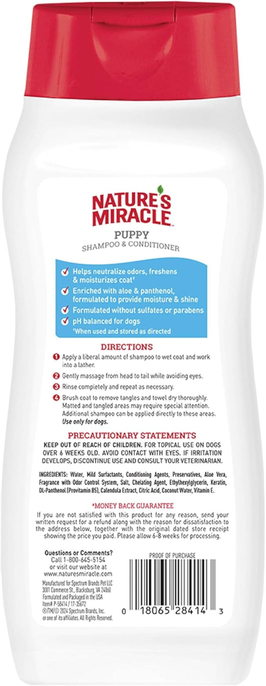 Nature's Miracle Nature’s Miracle Puppy Shampoo & Conditioner, 16 Oz, Cotton Breeze Scent