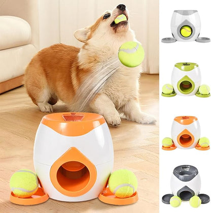 Dog Food Reward Machine, Automatic Dog Ball Launcher, Dog Tennis Ball Throwing Machine for Interactive Play & Training Small and Medium Dogs (Orange)