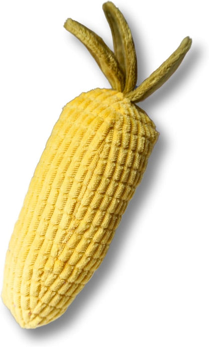 7" Squeaky Plush Toy for Puppies Small Dogs Self Etertainment Washable Soft Made [PET ONLY] (Corn)