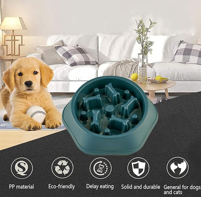Slow Feeder Dog Bowl,Anti Gulping Healthy Eating Interactive Bloat Stop Fun Alternative Dog Slow Food Feeding Pet Bowl,
