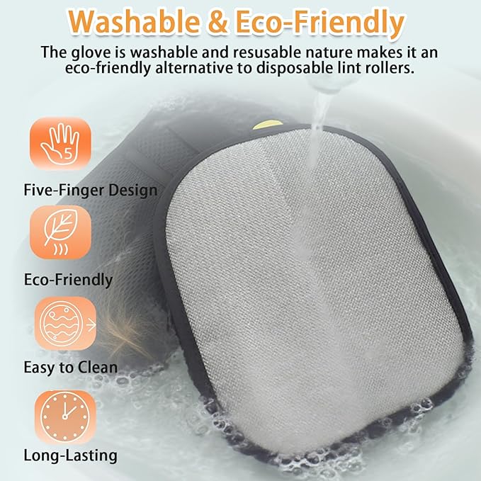 Pet Hair Remover Glove, Pet Hair Remover for Laundry, ReusableElectrostatic Dog Cat Hair Removal Gloves for Furniture