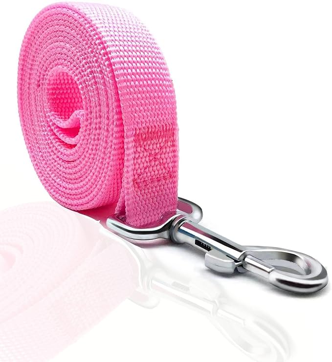 TAIAN 5 FT Strong Dog Leash, Nylon Dog Leashes for Small Medium Large Dogs Pink