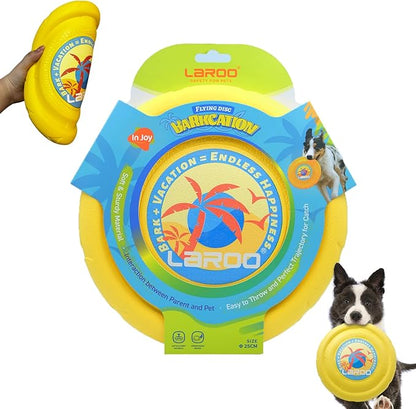 LaRoo Dog Flying Disc,Flying Plate 24cm Bite Resistant Floating Interactive Tossing Toys,Chew Toy for Training Summer Party Outdoor Playing Puppy Medium Large Dogs Birthday