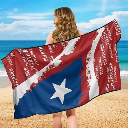 SEANATIVE Car Seat Towel Cover, Universal Car Seat Cover and Changing Towel, Super Absorbent Transition & Seat Wrap, Ideal for Gym Swimming Surfing Running, Puerto Rico Flag Print