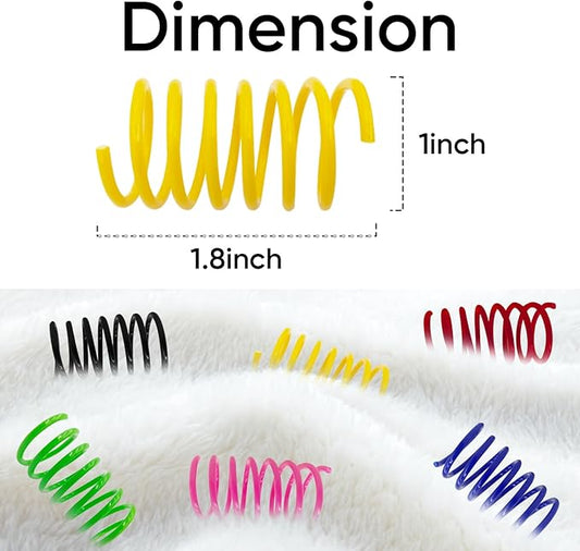 AGYM 6Colors Plastic Spring Cat Toys, 24 Pack Spiral Springs for Indoor Cats to Swat, Bite, Hunt, Interactive Toys for Cats and Kittens